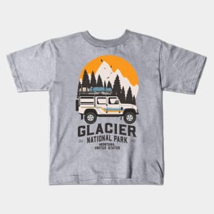 Vintage Glacier National Park Road Trip Montana Kids T-Shirt